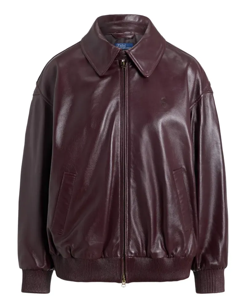 Ralph Lauren leather bubble zip jacket - Rot Rot