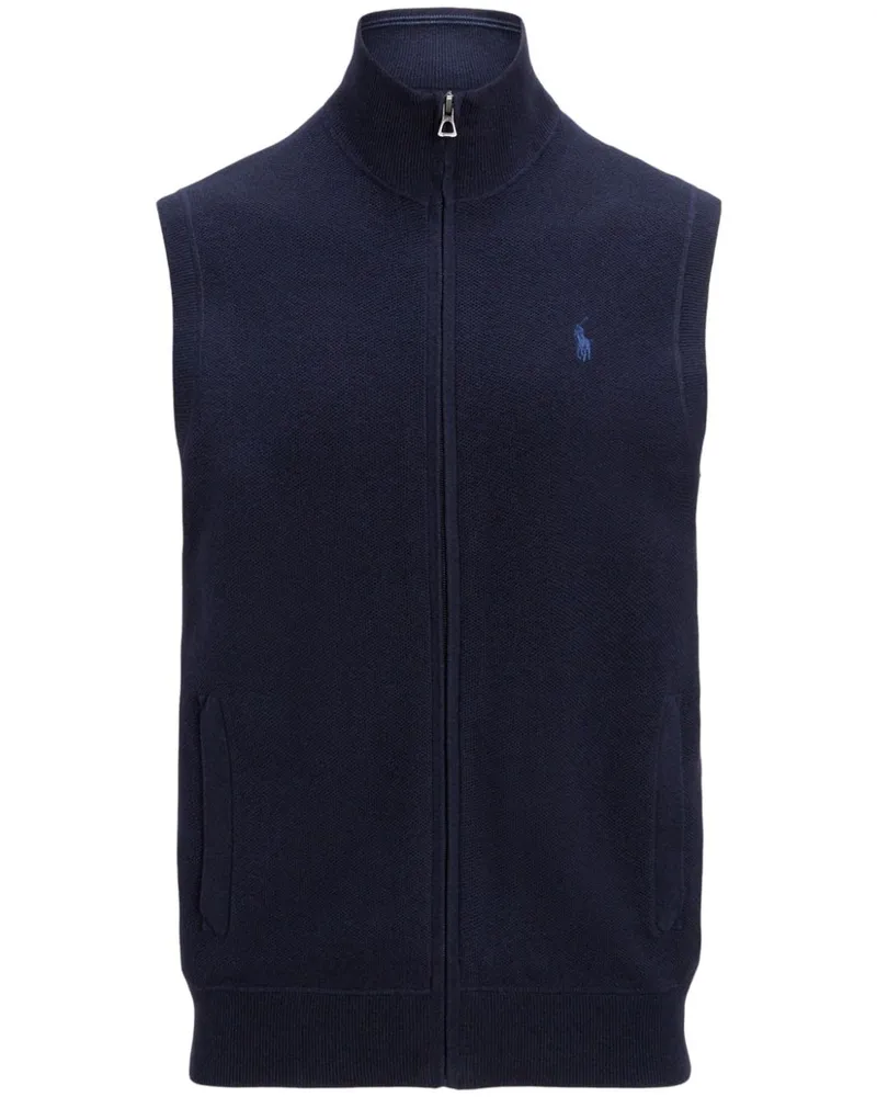 Ralph Lauren Strickweste mit Polo Pony-Stickerei - Blau Blau