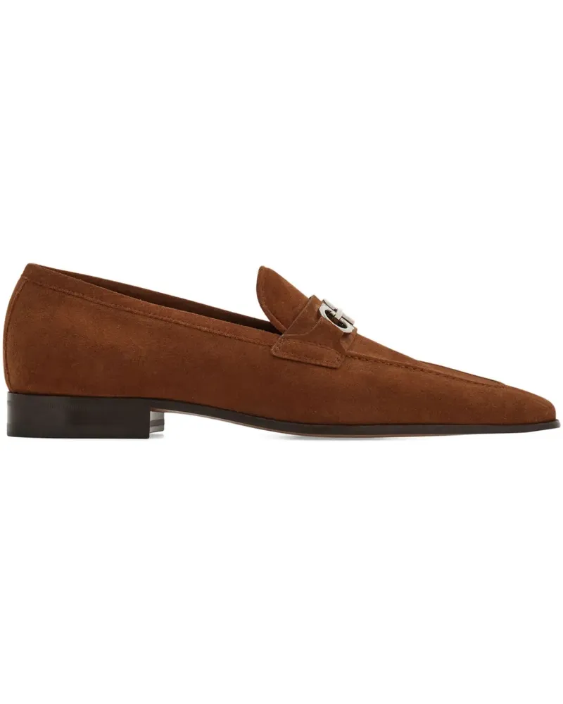 Ferragamo Gancini Loafer aus Wildleder - Braun Braun
