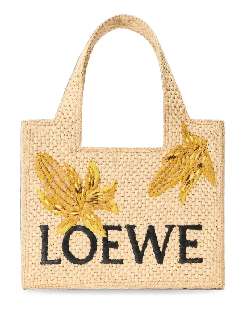 Loewe Kleine Tote Bag mit Logo-Stickerei - Nude Nude