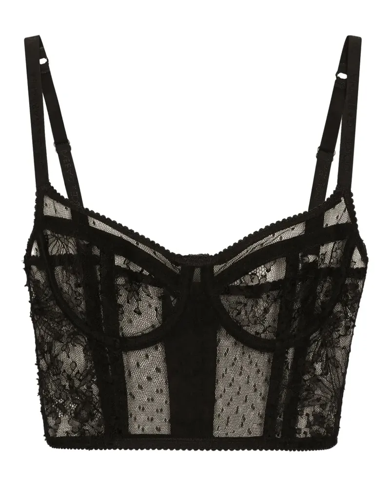 Dolce & Gabbana Bustier aus Spitze - Schwarz Schwarz