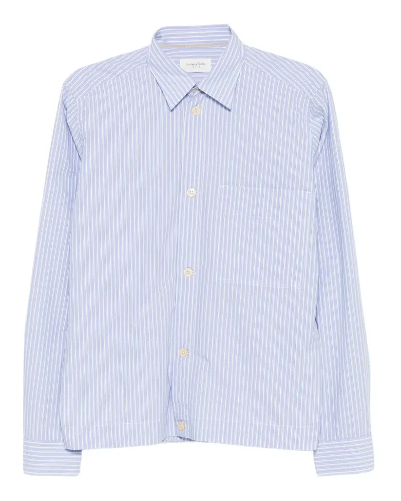Tintoria Mattei striped-pattern elasticated-hem shirt - Blau Blau