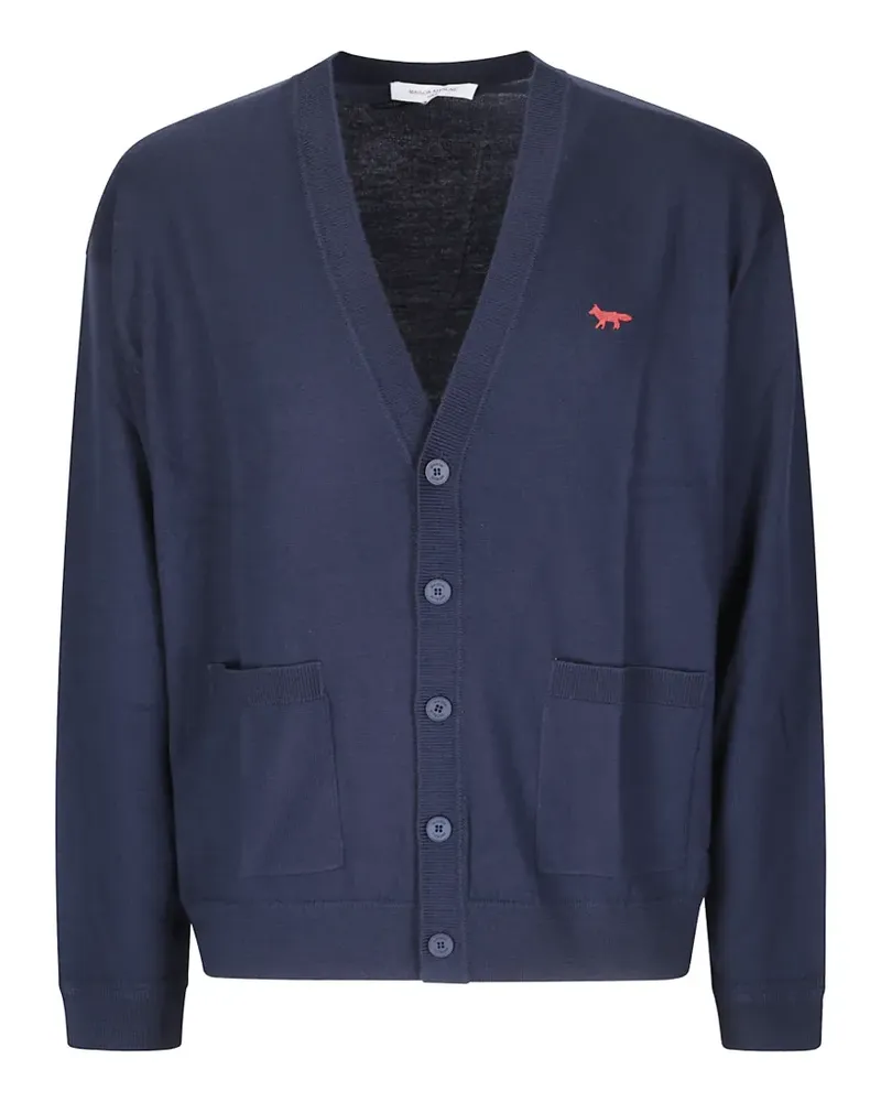 Kitsuné Red Profile Fox Cardigan - Blau Blau