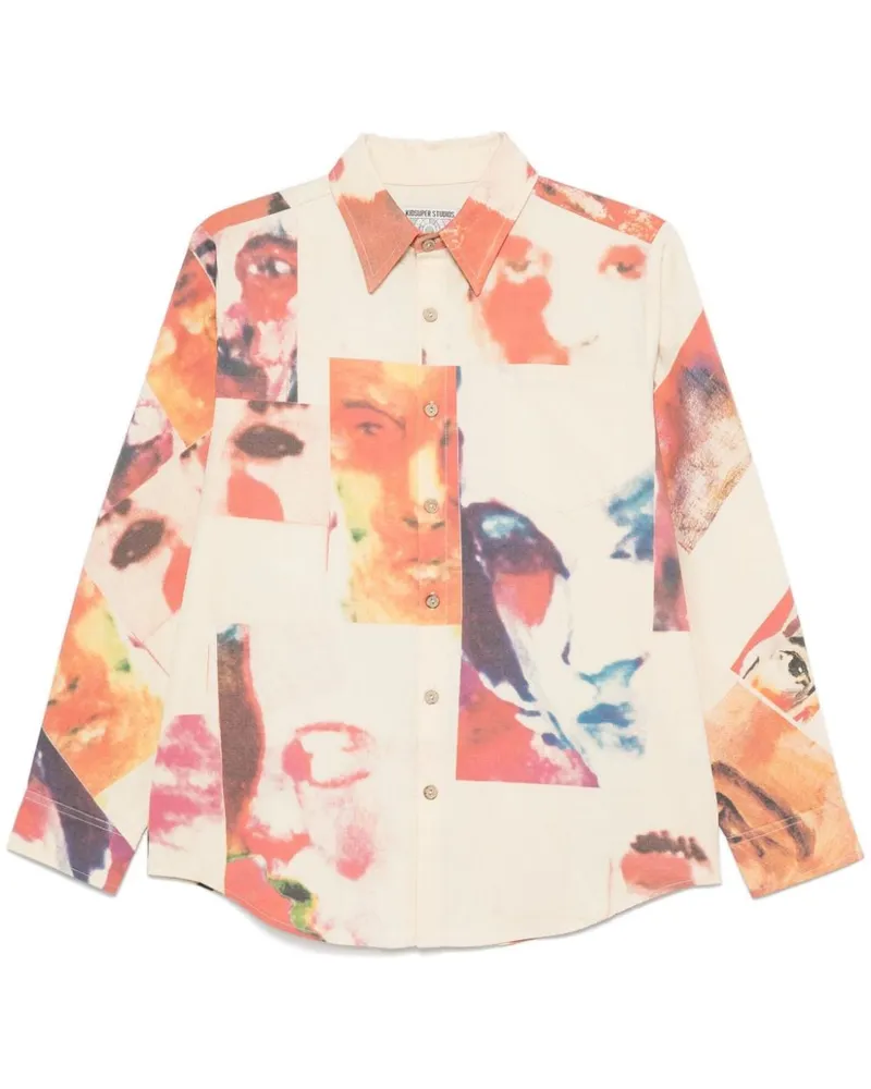 KidSuper Collage Faces Hemd - Nude Nude