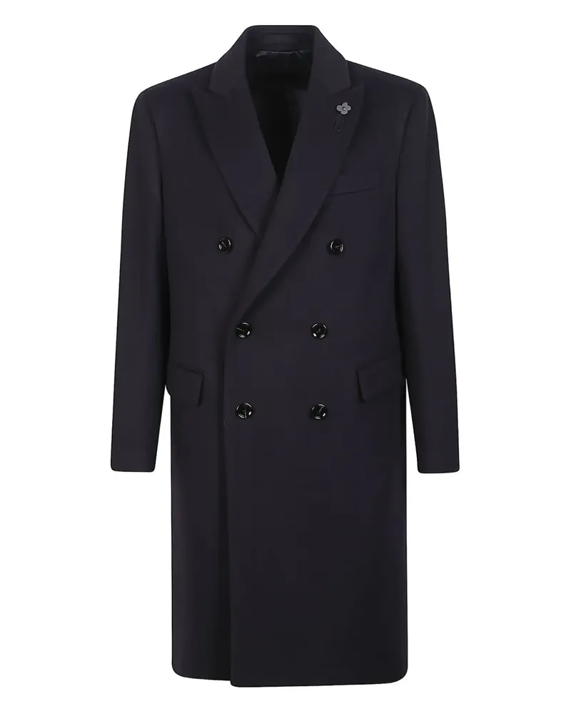 LARDINI double-breasted wool coat - Blau Blau