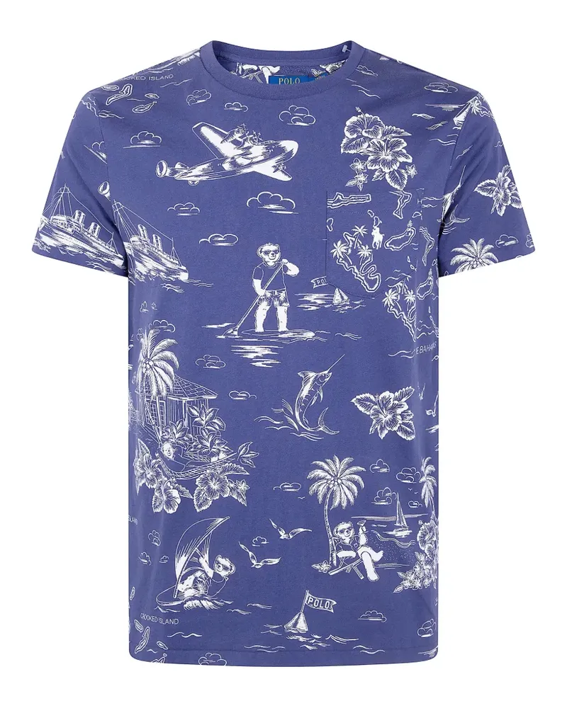Ralph Lauren Polo Bear- print T-shirt - Blau Blau