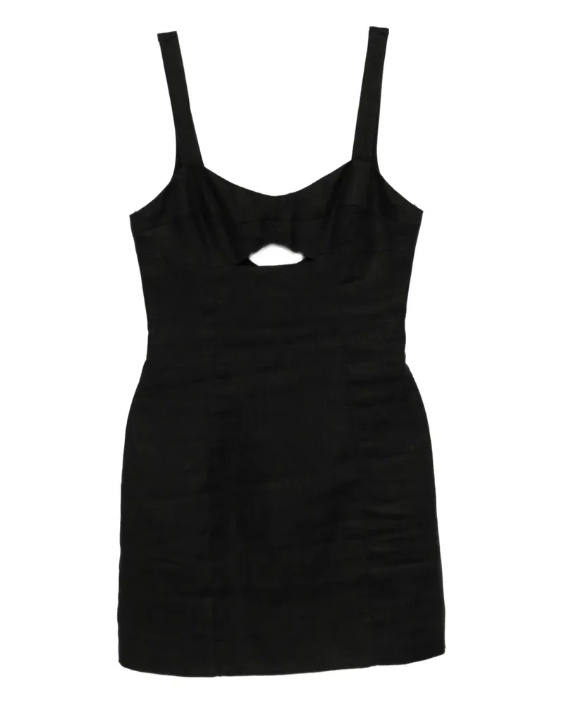 Reformation Belma Leinenkleid - Schwarz Schwarz
