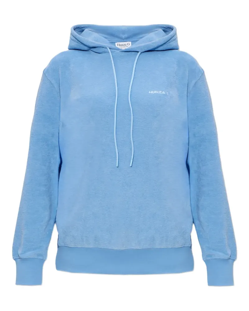 Hunza G Frotte towelling hoodie - Blau Blau