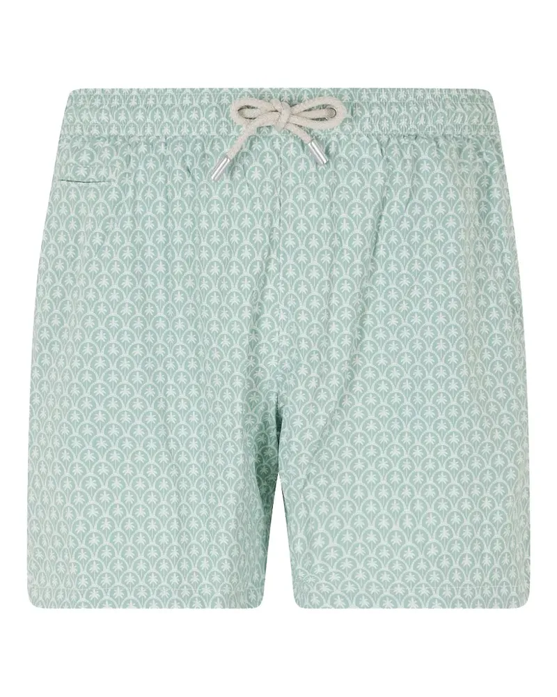 MC2 Saint Barth Segelshorts mit Palmen-Print - Grün Grün