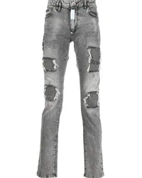 Philipp Plein Slim-Fit-Jeans im Distressed-Look Grau