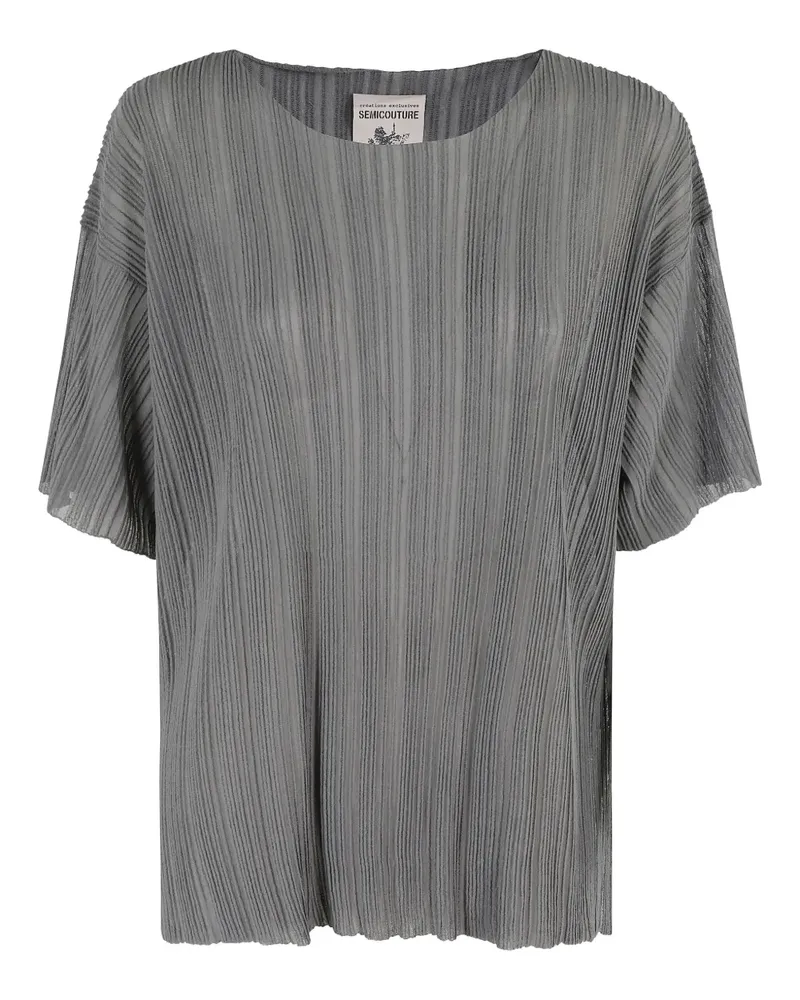 Semicouture Semi-transparentes Oberteil - Grau Grau