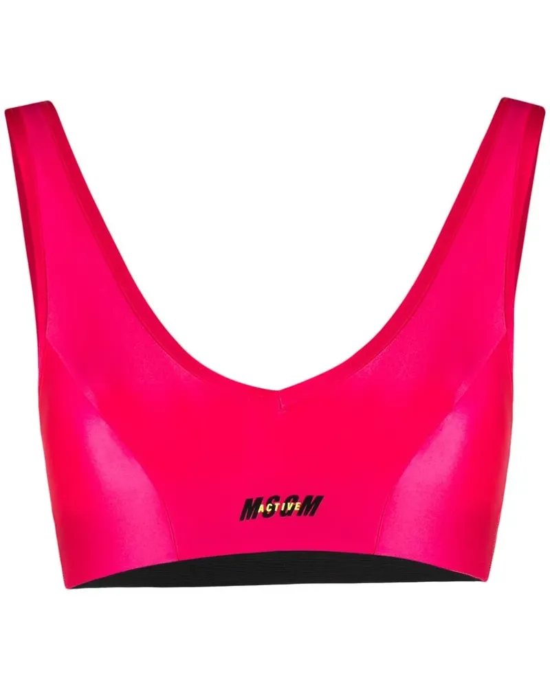 MSGM Cropped-Oberteil mit Logo-Print - Rosa Rosa
