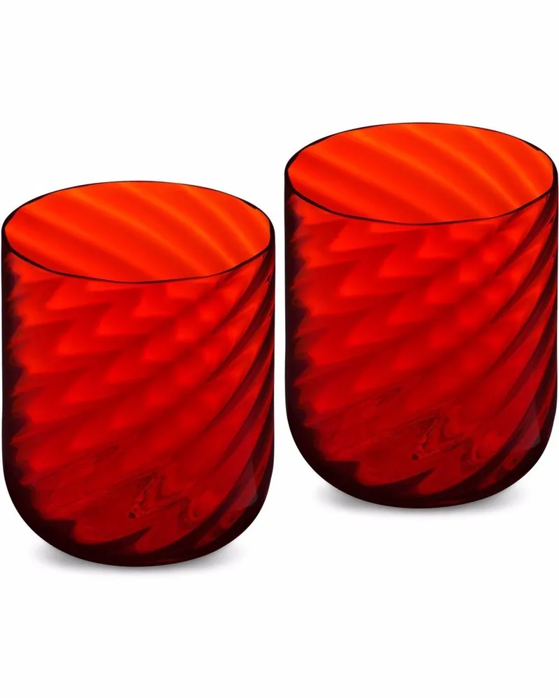 Dolce & Gabbana 2er-Set handgeblasene Murano-Gläser - Rot Rot