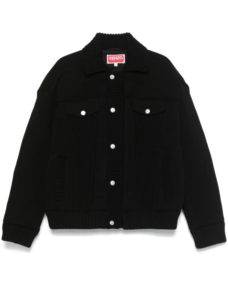 Kenzo Gestrickte Daunenjacke - Schwarz Schwarz
