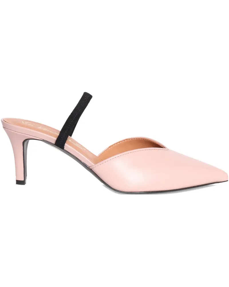Via Roma 15 Mules mit Kontrastriemen - Rosa Rosa