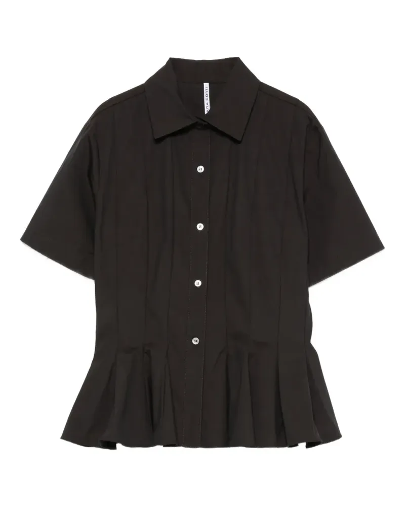 Liviana Conti pleated peplum-hem shirt - Braun Braun