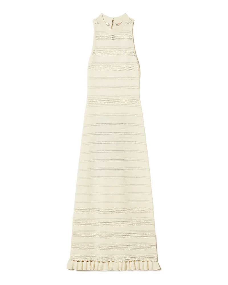 Twin-Set Langes Strickkleid mit Rollkragen - Nude Nude