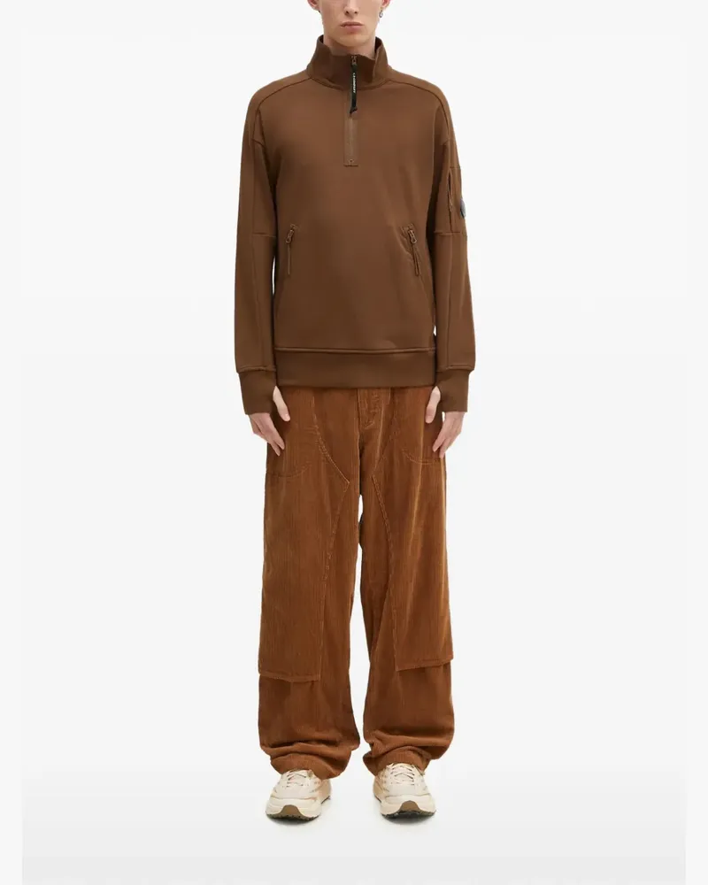 C.P. Company Sweatshirt mit Reißverschlusstasche - Braun Braun