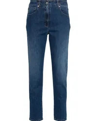 Peserico Skinny-Jeans mit Logo-Patch Blau