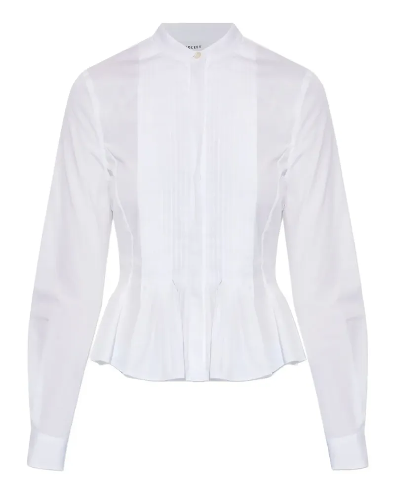 Alexander McQueen pleated shirt - Weiß Weiß