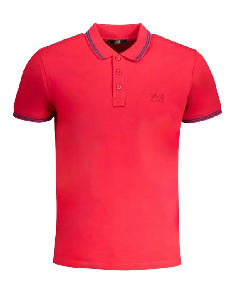 Roberto Cavalli logo-embroidered tipped polo shirt - Rot Rot
