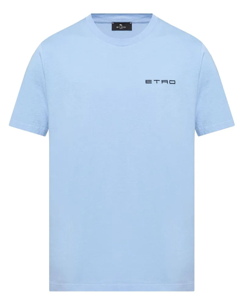 Etro T-Shirt mit Logo-Stickerei - Blau Blau