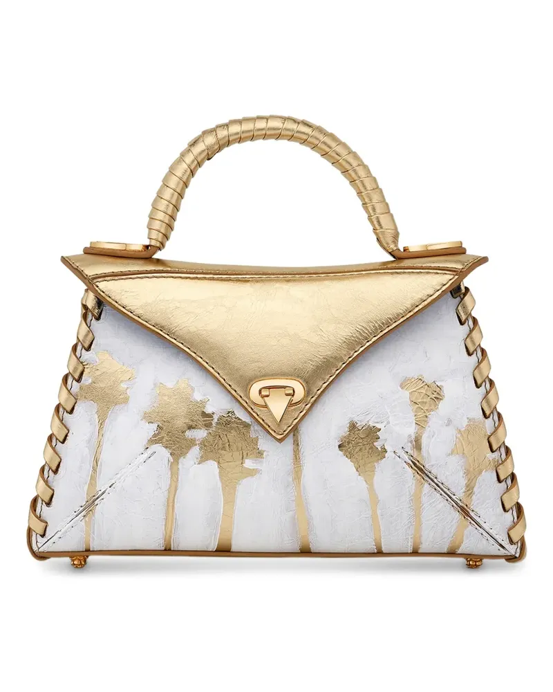 Tyler Ellis small LJ hand-painted whipstitch tote bag - Weiß Weiß