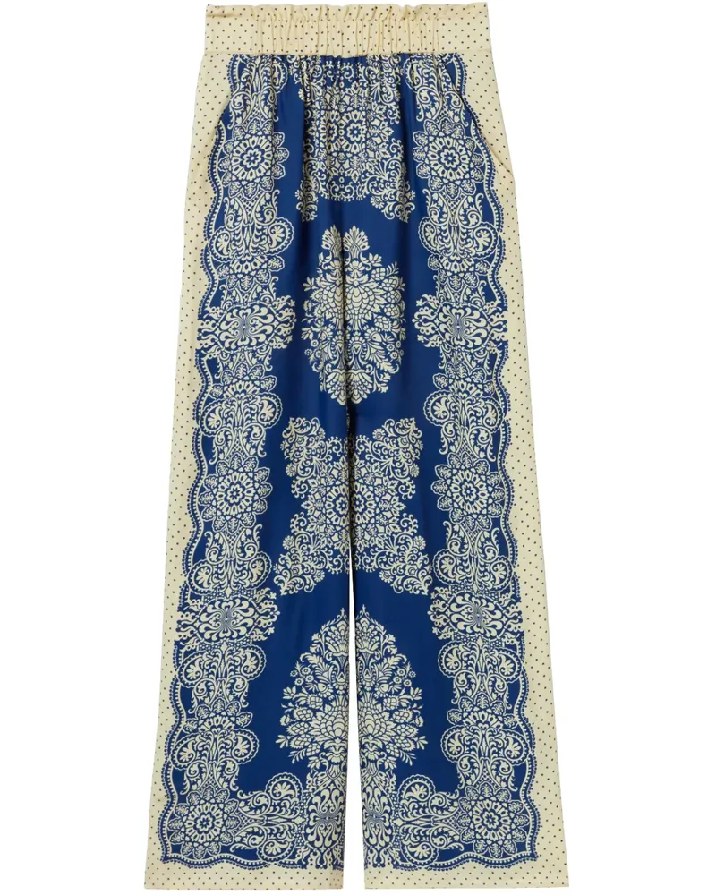 Claudie Pierlot Palazzohose mit Print-Mix - Blau Blau