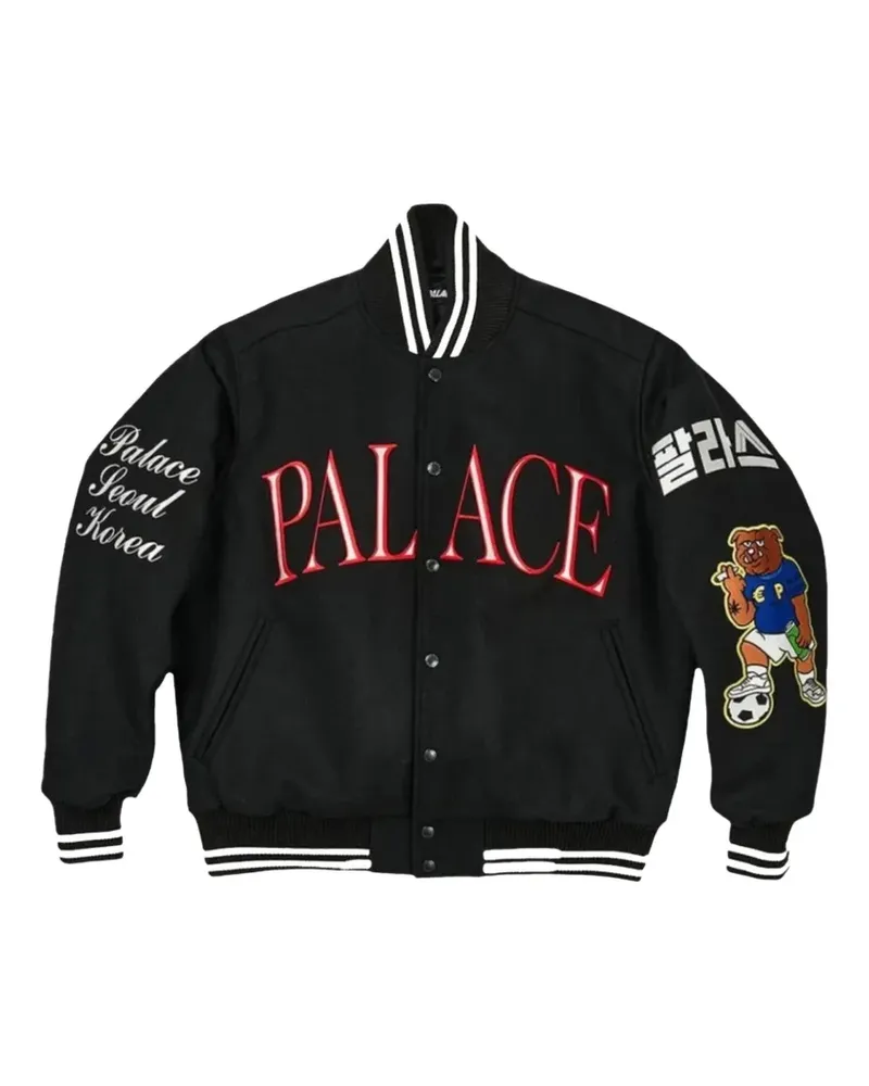 PALACE Seoul Exclusive varsity jacket - Schwarz Schwarz