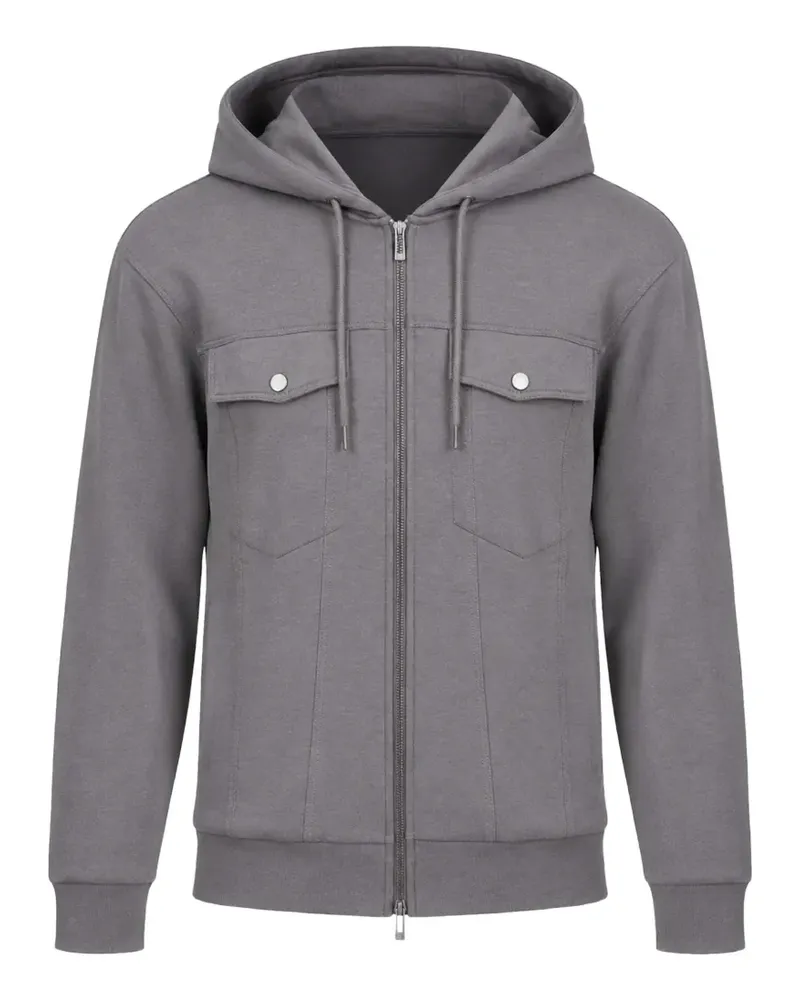 Armani Exchange Kapuzenjacke mit Klappentasche und Reißverschluss - Grau Grau