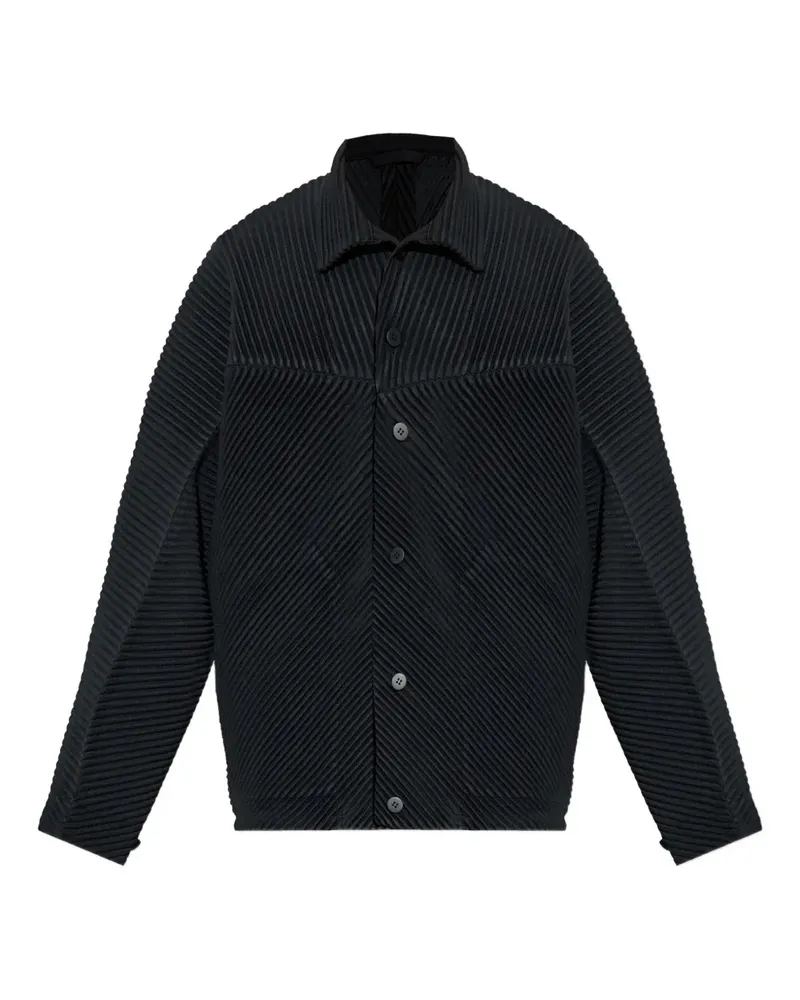 Issey Miyake Monthly Colors: September plissierte Hemdjacke - Schwarz Schwarz