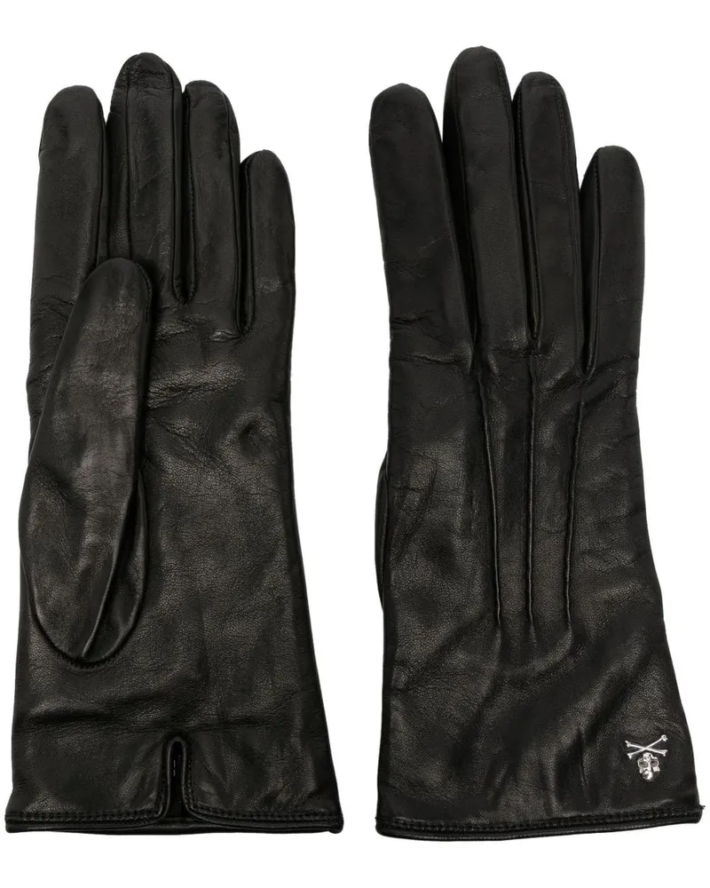 Philipp Plein Skull & Bones Handschuhe Schwarz