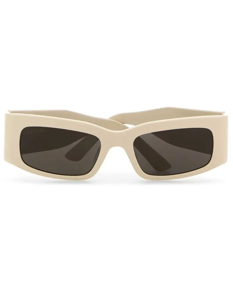 Balenciaga Eckige Sonnenbrille mit Logo-Print - Nude Nude