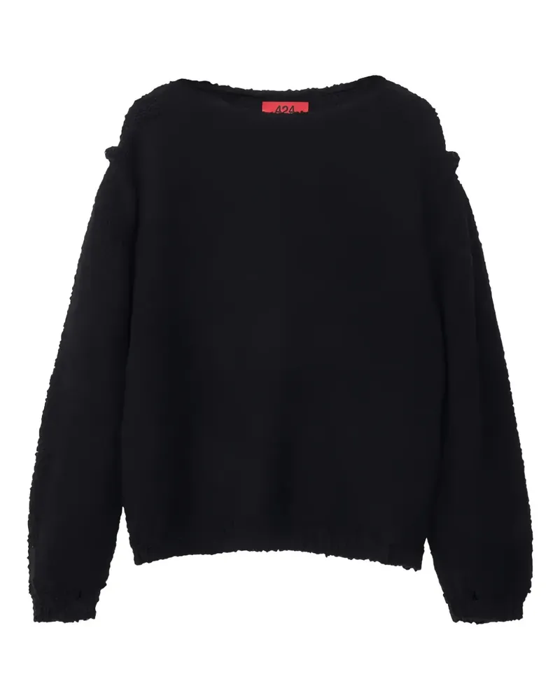 FourTwoFour on Fairfax Pullover aus Bouclé - Schwarz Schwarz