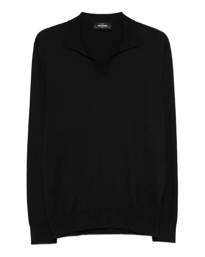 Gran Sasso V-neck sweater - Schwarz Schwarz