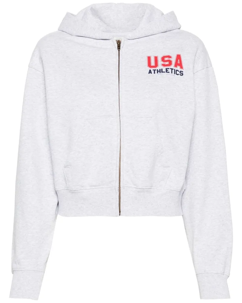 SPORTY & RICH Kapuzenjacke mit Reißverschluss - Grau Grau