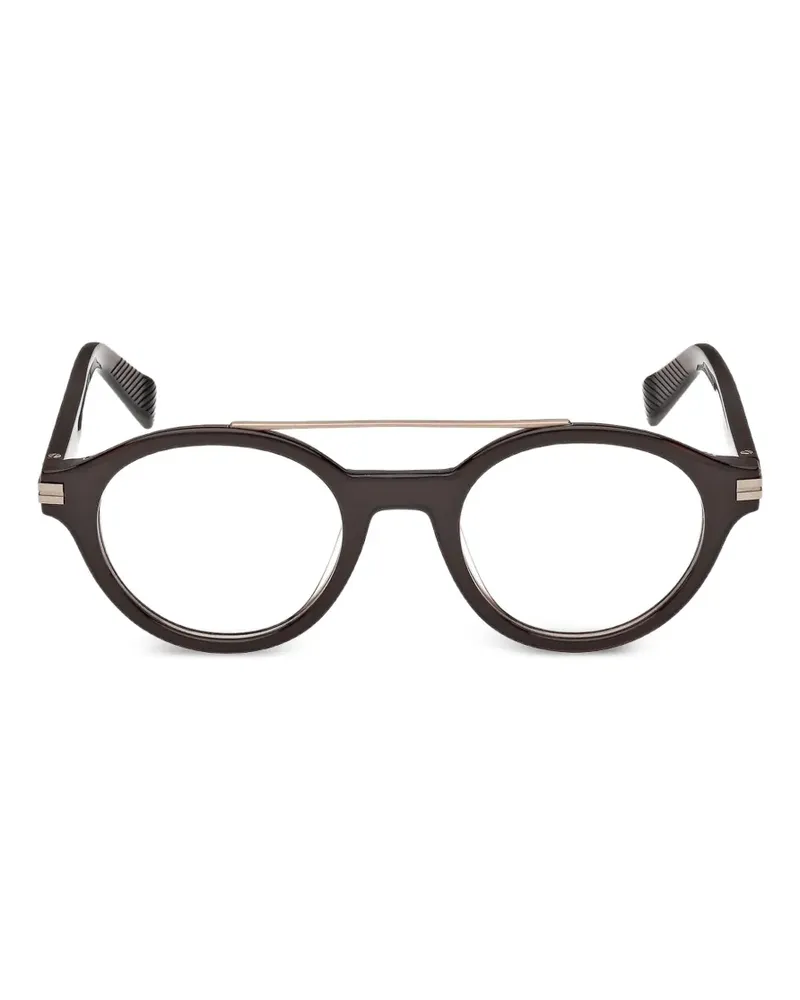 Ermenegildo Zegna Brille mit rundem Gestell - Braun Braun