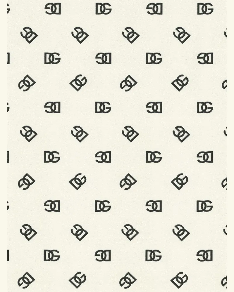 Dolce & Gabbana Tapete mit Monogramm-Print - Weiß Weiß