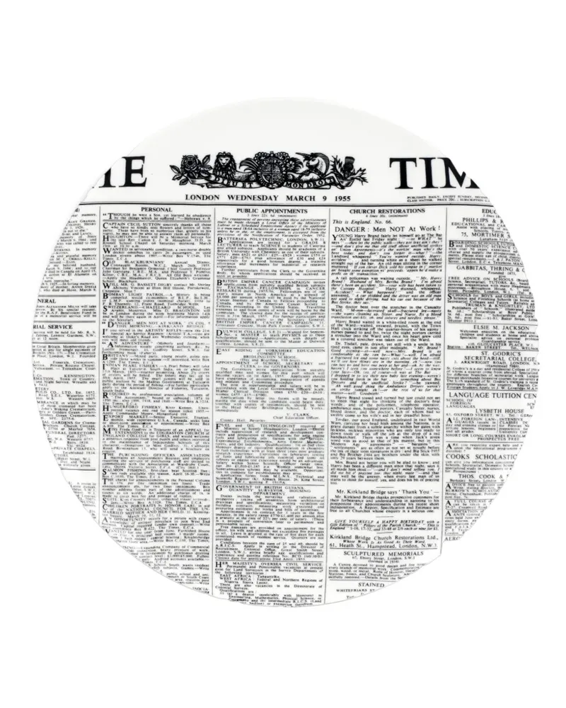 Fornasetti The Times Wandteller - Weiß Weiß