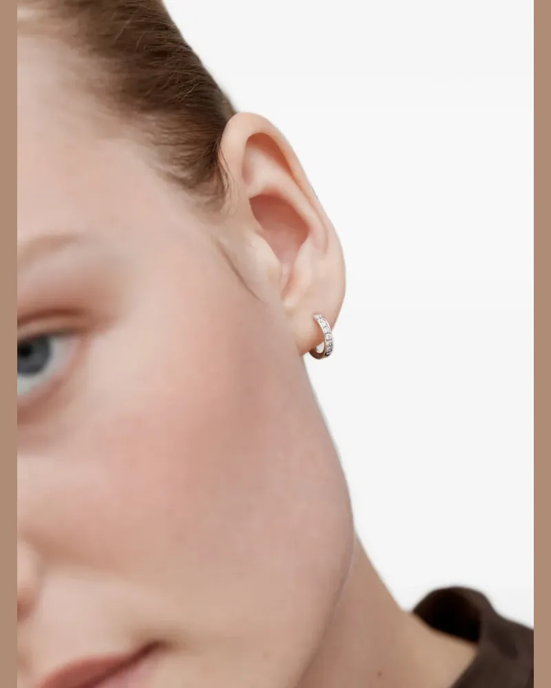 Monica Vinader Essential Ohrringe mit Diamanten - Silber Silber