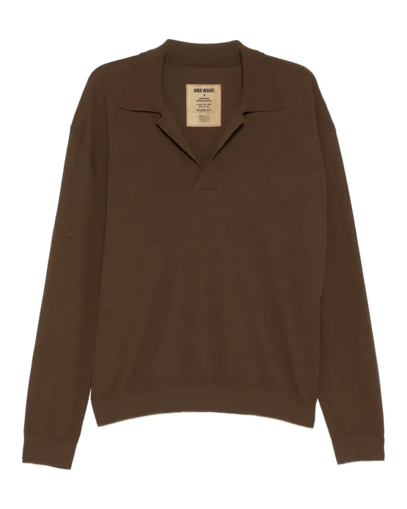 Uma Wang Gestricktes Poloshirt - Braun Braun