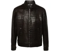 Jacke aus geprägtem Leder - Braun