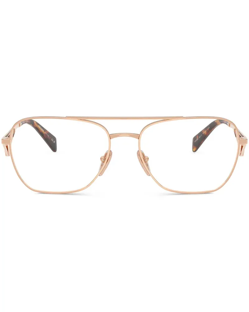 Prada Brille mit emailliertem Logo - Gold Gold
