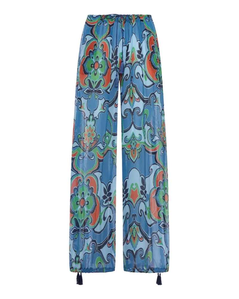 Etro floral-print trousers - Blau Blau
