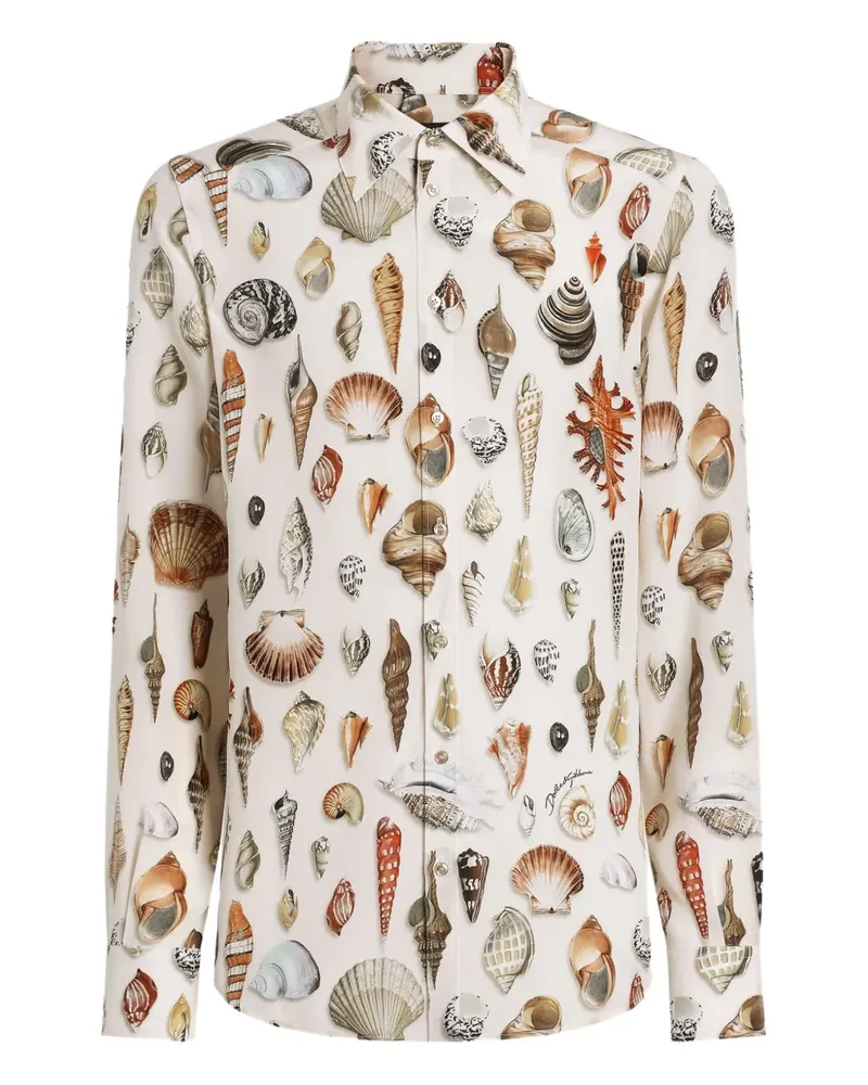 Dolce & Gabbana Martini Hemd mit Muschel-Print - Nude Nude
