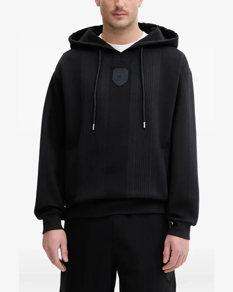 HUGO BOSS Hoodie mit Logo-Patch - Blau Blau