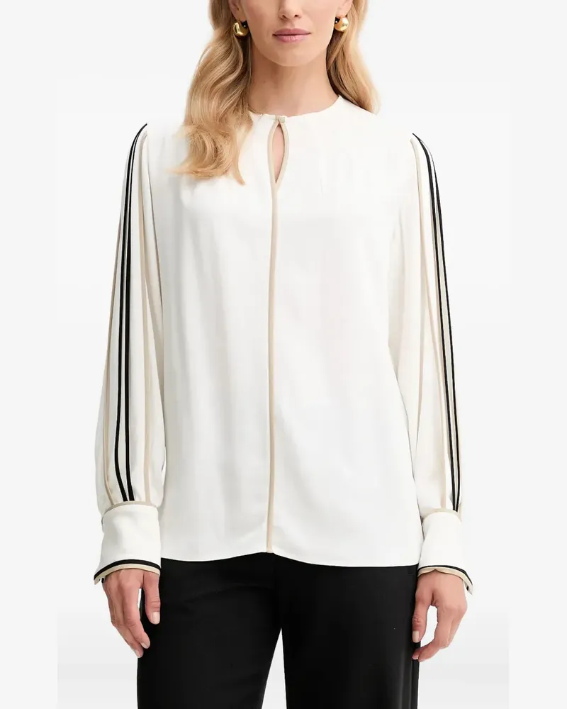 HUGO BOSS Bluse mit Schlüssellochausschnitt - Weiß Weiß