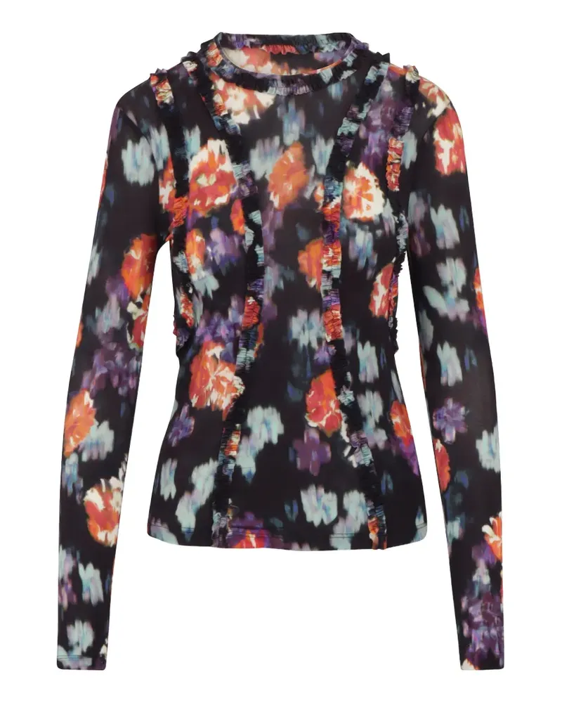 Ulla Johnson ruffled floral-print top - Schwarz Schwarz