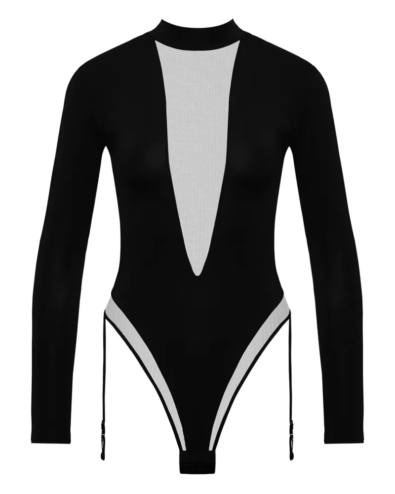 Maison Close Pure Tentation Body mit langen Ärmeln - Schwarz Schwarz