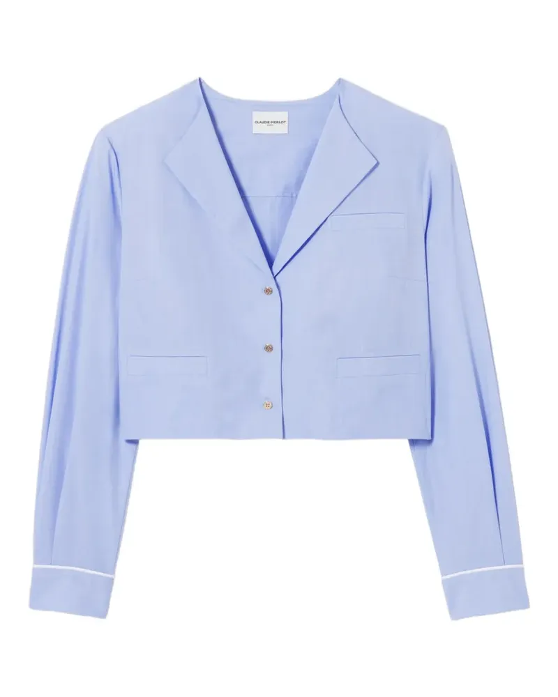 Claudie Pierlot Cropped-Hemd mit langen Ärmeln - Blau Blau